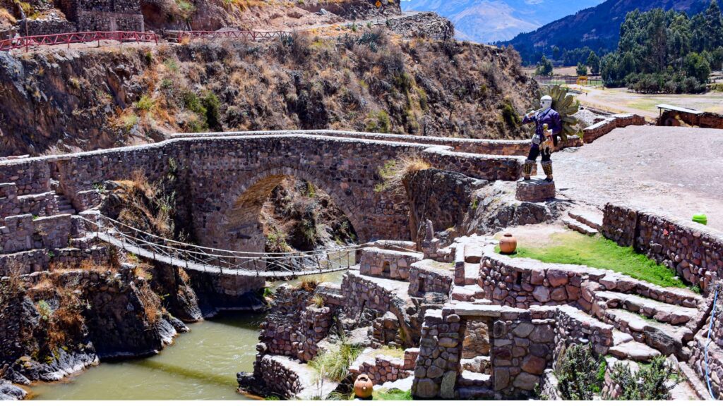 A vibrant illustration of Cusco, the capital of the Inca Empire, surrounded by mountains.