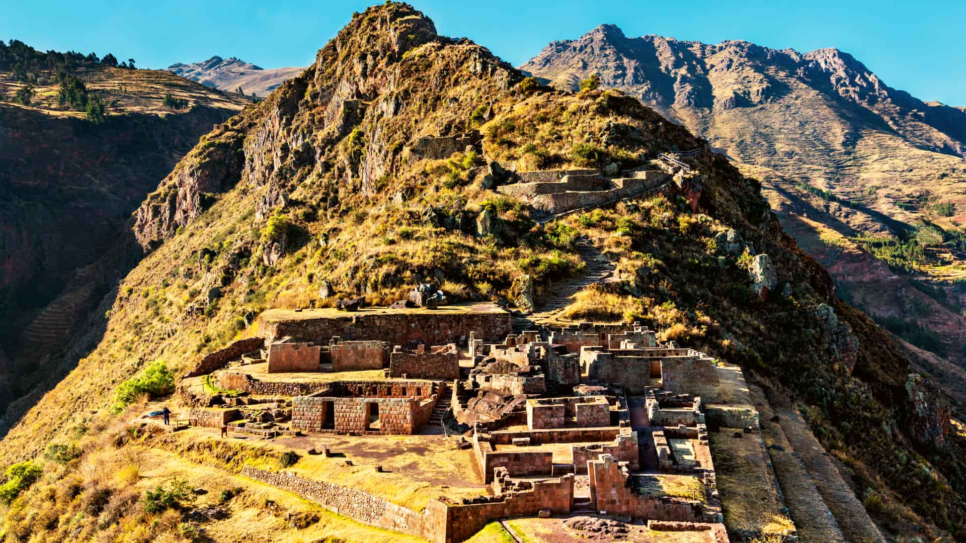 Astronomy - A sunrise aligning with an Inca stone structure during the winter solstice.