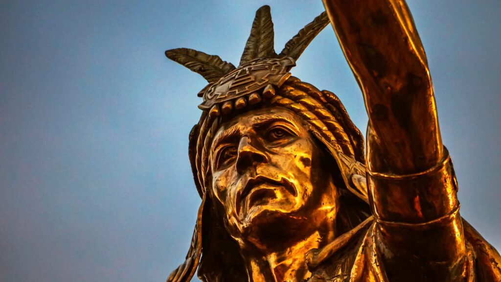 Statue of Pachacuteq, the Inca ruler who expanded and reformed the Inca Empire.